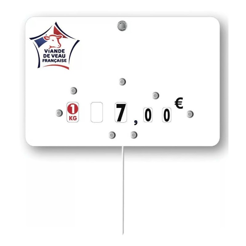 ETIQUETTE VEAU DE FRANCE 120x80 mm – neutre, roulettes, pique inox (l