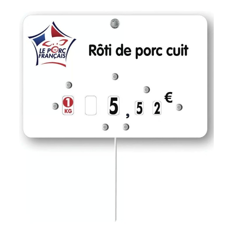 ETIQUETTE PORC DE FRANCE 120x80 mm – à texte, roulettes, pique inox