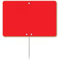 ÉTIQUETTE 100x70 mm fluo rouge, sans roulettes, pique inox (lot de 10