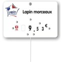 ETIQUETTE LAPIN DE FRANCE 120x80 mm – à texte, roulettes, pique inox
