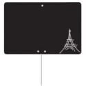 ETIQUETTE NOIRE PARIS 100x70 mm – sans roulettes, pique inox (lot de 