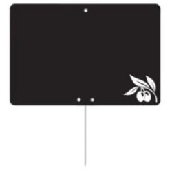 ETIQUETTE NOIRE PROVENCE 100x70 mm – sans roulettes, pique inox (lot 