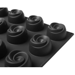 PLAQUE SILICONE 600X400 - 24 boutons de roses Ø 70xht42 mm - 130ml