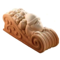 MOULE SILICONE BUCHE - Décor traineau 250x80xht110 mm - 1350ml