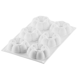 PLAQUE SILICONE 300X175 - 6 couronnes de truffes Ø 82xht29 mm - 92ml