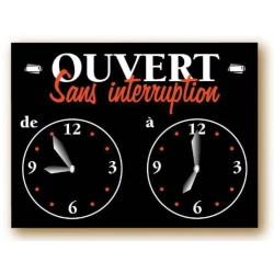 PANNEAU 150x100 mm – Ouvert sans interruption, 2 cadrans, fil nylon