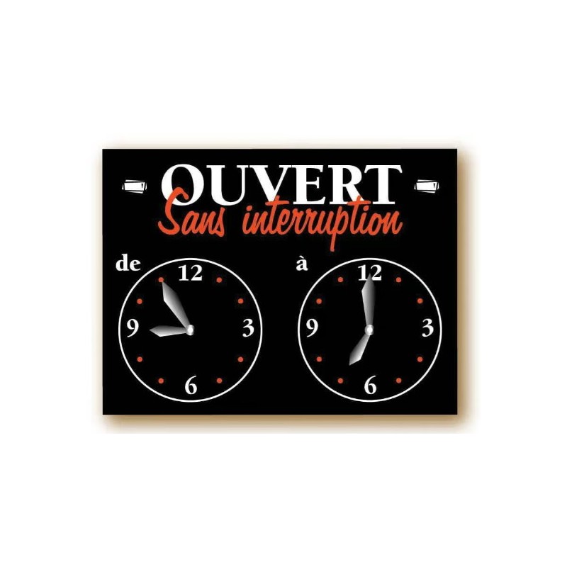 PANNEAU 150x100 mm – Ouvert sans interruption, 2 cadrans, fil nylon