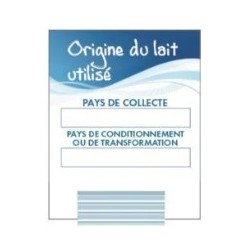 CLIP 40x50 mm – Origine du lait + grippeur adhésif (lot de 10)