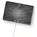 ETIQUETTE 150x100 mm – Schiste neutre, sans roulettes, pique inox (lo