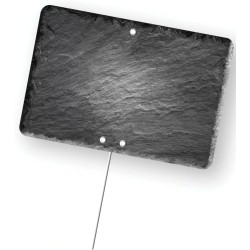 ETIQUETTE 240x160 mm – Schiste neutre, sans roulettes, pique inox (lo