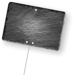 ETIQUETTE 120x80 mm – Schiste neutre, sans roulettes, pique inox (lot