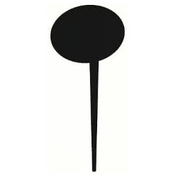 ÉTIQUETTE 80x60 mm Maxipic Ovale noire, 1.5 mm, pique plastique (lot 