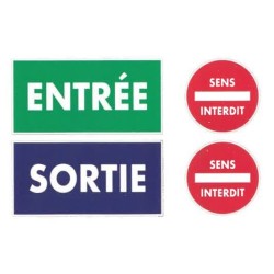 KIT ADHESIF 4 PIECES - entrée/sortie - 2 sens interdit