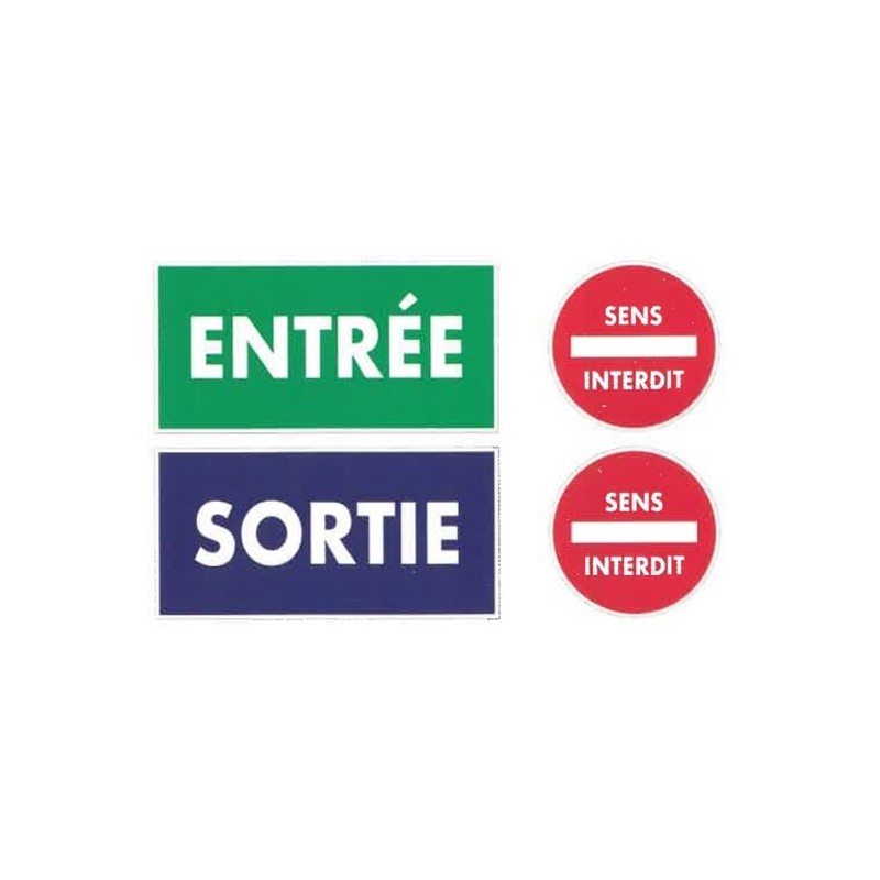 KIT ADHESIF 4 PIECES - entrée/sortie - 2 sens interdit