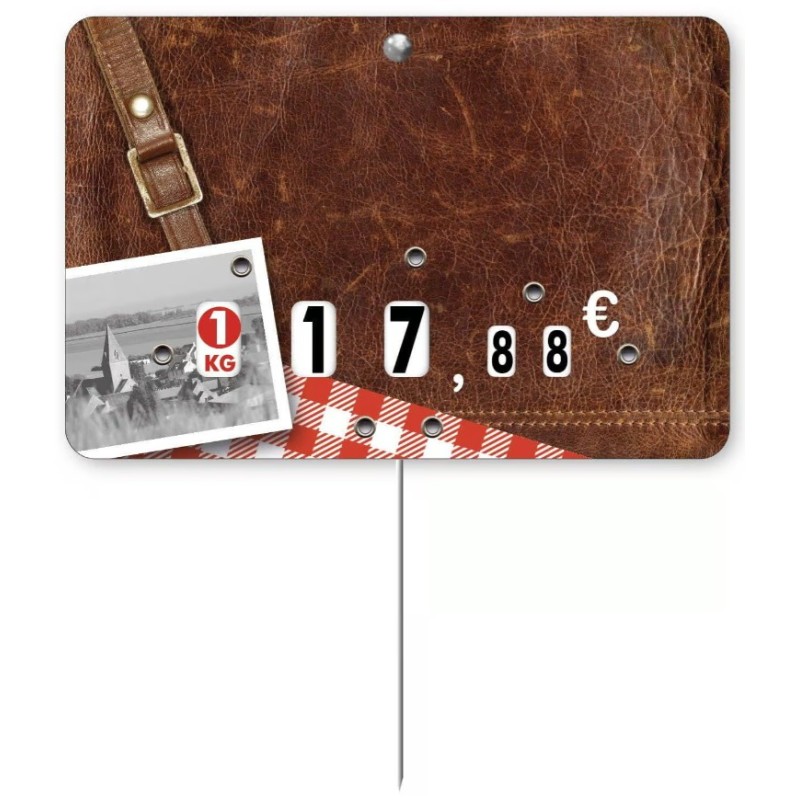 ÉTIQUETTE 105x70 mm Fernand neutre, à roulettes, pique inox (lot de 1