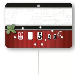 ÉTIQUETTE 105x70 mm Carmina neutre, à roulettes, pique inox (lot de 1