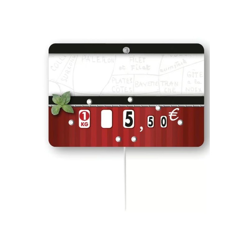 ÉTIQUETTE 105x70 mm Carmina neutre, à roulettes, pique inox (lot de 1