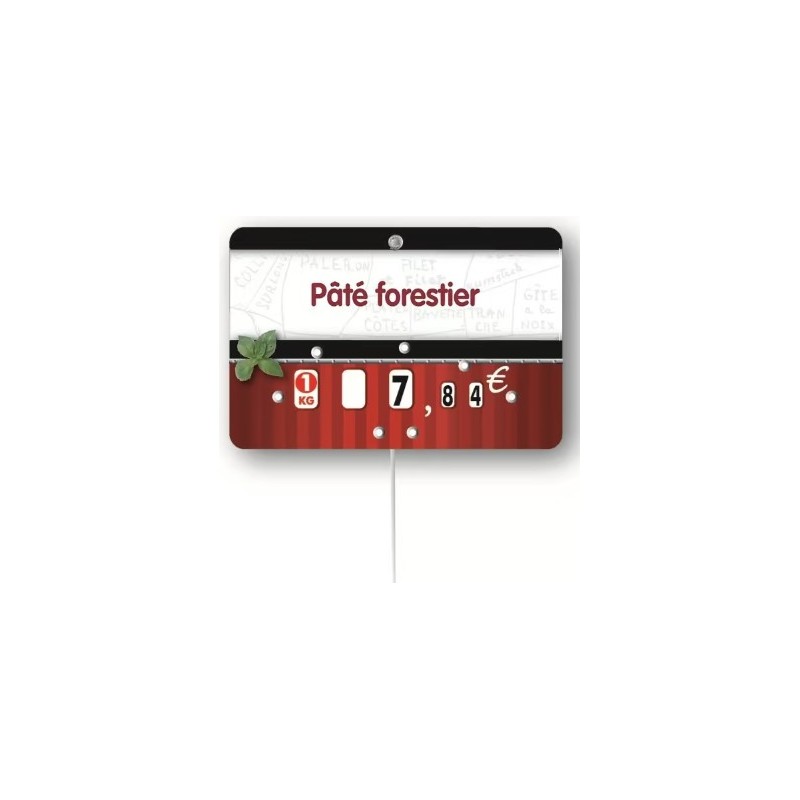 ÉTIQUETTE 105x70 mm Carmina à texte, à roulettes, pique inox