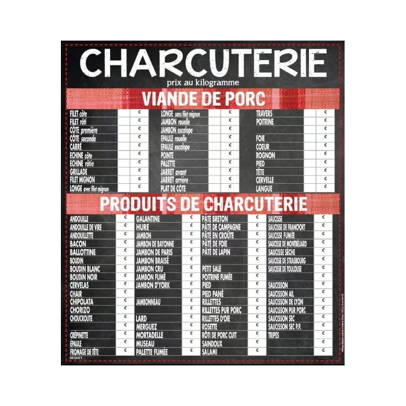 TARIF 400x460 mm Tonio Charcuterie + fil nylon