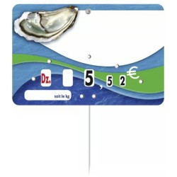 ÉTIQUETTE 150x100 mm Bleue de Mer fig. huître neutre, à roulettes, pi