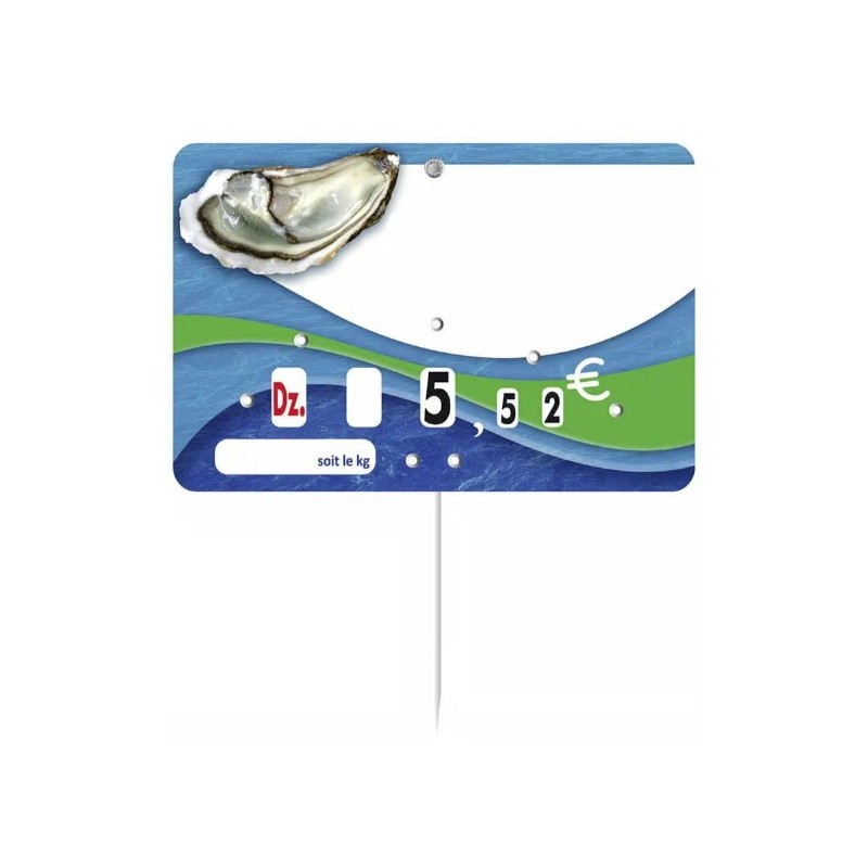ÉTIQUETTE 150x100 mm Bleue de Mer fig. huître neutre, à roulettes, pi