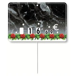 ÉTIQUETTE 105x70 mm Guirlande Traiteur, à roulettes, pique inox (lot 