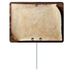 ÉTIQUETTE 80x60 mm Aliénor neutre, sans roulettes, pique inox (lot de