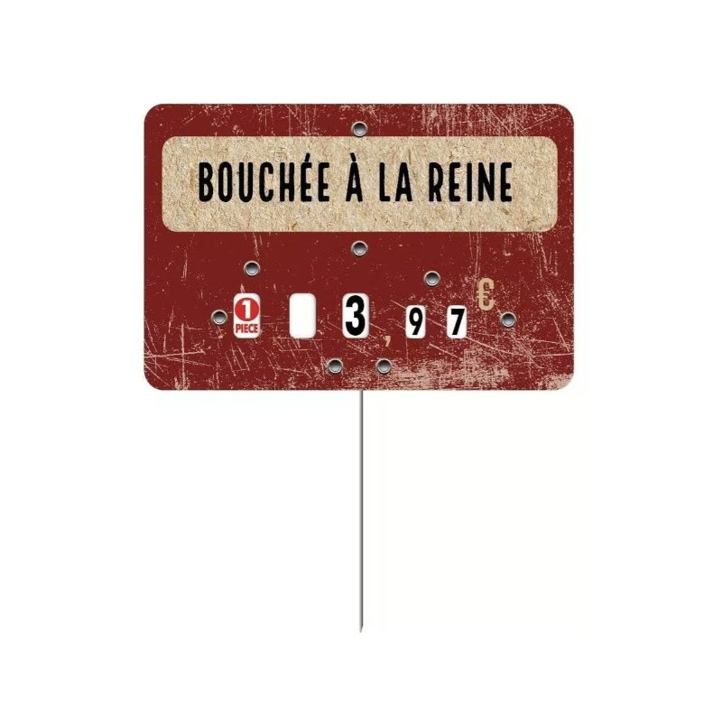 ÉTIQUETTE 105x70 mm Deluxe Rubis, à texte, à roulettes, pique inox