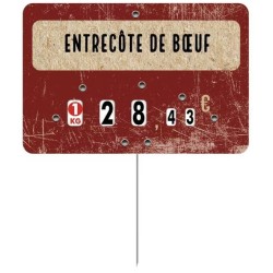 ÉTIQUETTE 120x80 mm Deluxe Rubis, à texte, à roulettes, pique inox