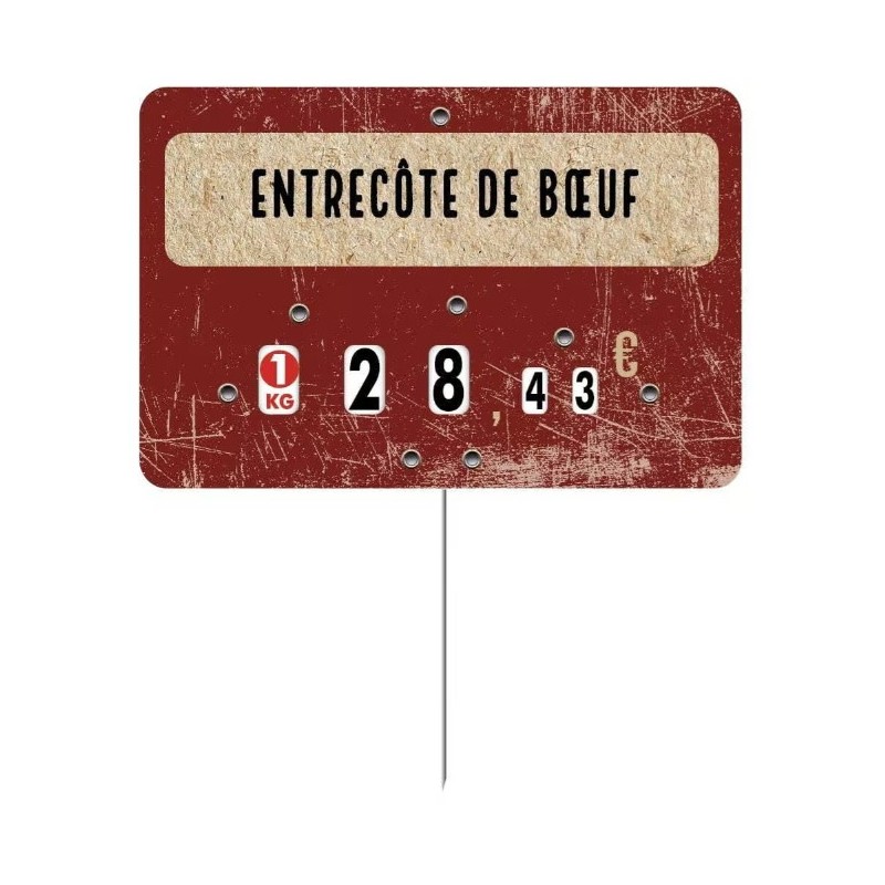 ÉTIQUETTE 120x80 mm Deluxe Rubis, à texte, à roulettes, pique inox