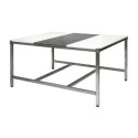 TABLE DE DECOUPE MIXTE FACE A FACE 2000X1000 - alèze inox centrale