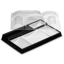 KIT PLATEAU REPAS 5 COMPARTIMENTS + COUVERCLE (Lot de 20)