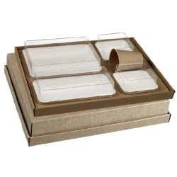KIT PLATEAU REPAS ECOKRAFT 4 COMPARTIMENTS + VAISSELLE