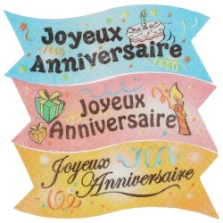 BANDEROLE "JOYEUX ANNIVERSAIRE" - 34x32 mm (x24)