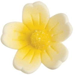 DECOR SUCRE - GRANDES FLEURS JAUNES - Ø 40 mm (x60)