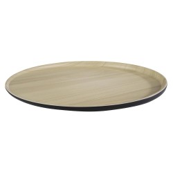 PLATEAU ROND MELAMINE IMITATION BOIS
