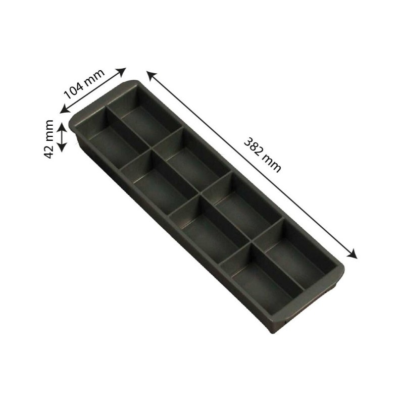 CASIER POUR BAC D'INTERVENTION A POIGNEE - 385x104 ht 42 mm - GRIS