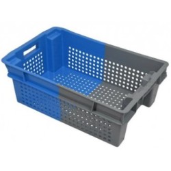 BAC DE CRIEE EMBOITABLE GERBABLE 600X400XHT200 BLEU/GRIS