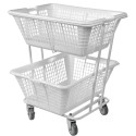 CHARIOT EN ACIER EPOXY POUR CORBEILLE A LINGE