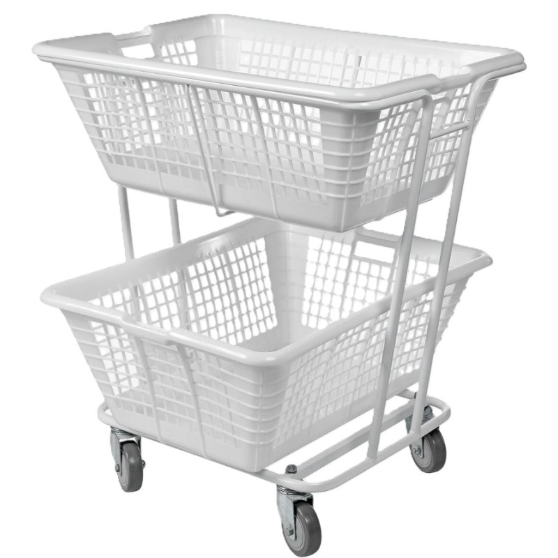 CHARIOT EN ACIER EPOXY POUR CORBEILLE A LINGE
