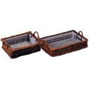 PANIERE OSIER COQUILLAGES SUR BAC PLASTIQUE