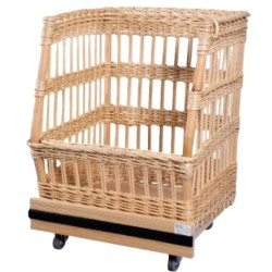 CHARIOT A PAIN EN OSIER - 600x650xht820 mm - Sur roues