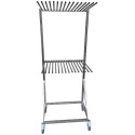 SECHOIR A COUCHE SUR ROUES 550X850XHT1998 MM - 2 niv de 16 tubes