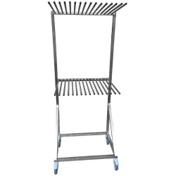 SECHOIR A COUCHE SUR ROUES 550X850XHT1998 MM - 2 niv de 16 tubes