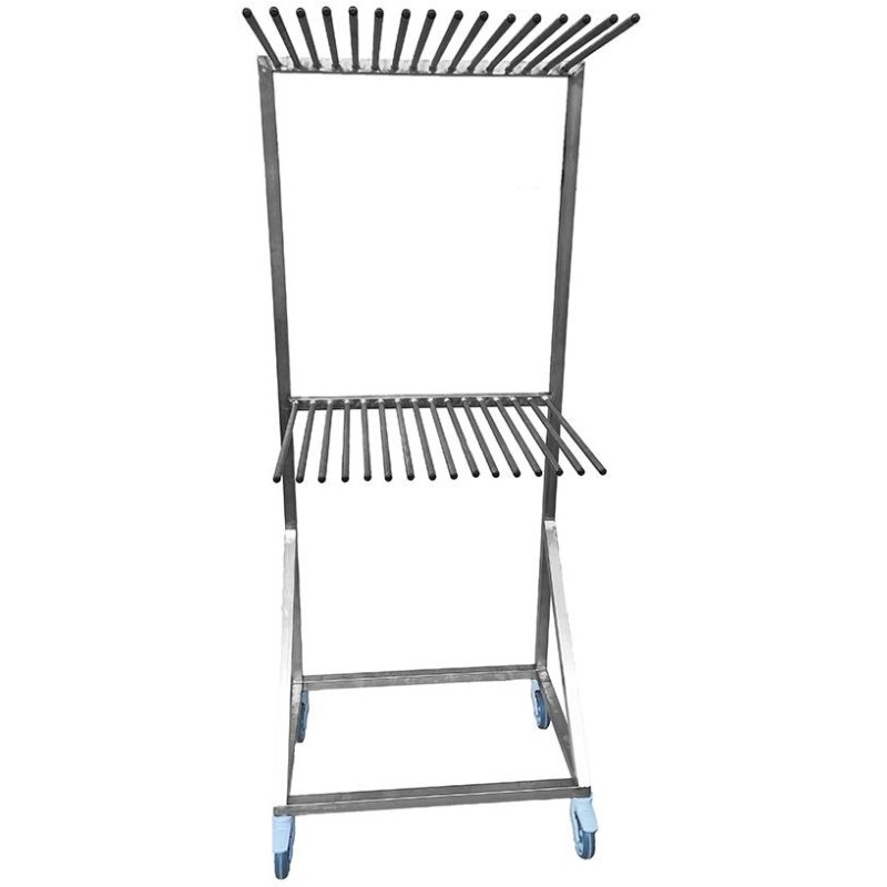 SECHOIR A COUCHE SUR ROUES 550X850XHT1998 MM - 2 niv de 16 tubes