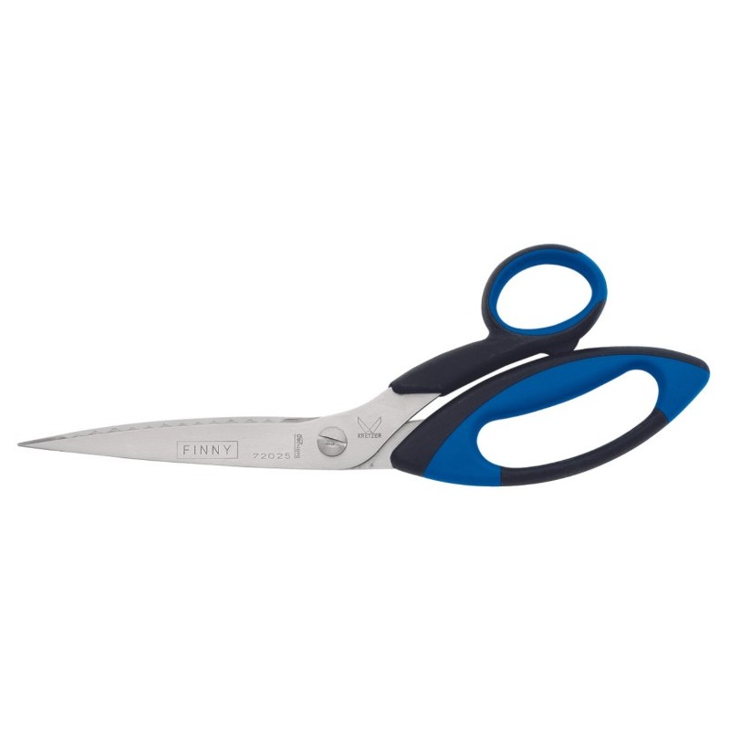 CISEAUX POISSON INOX 250 POIGNEE THERMOGOMME - modèle denté