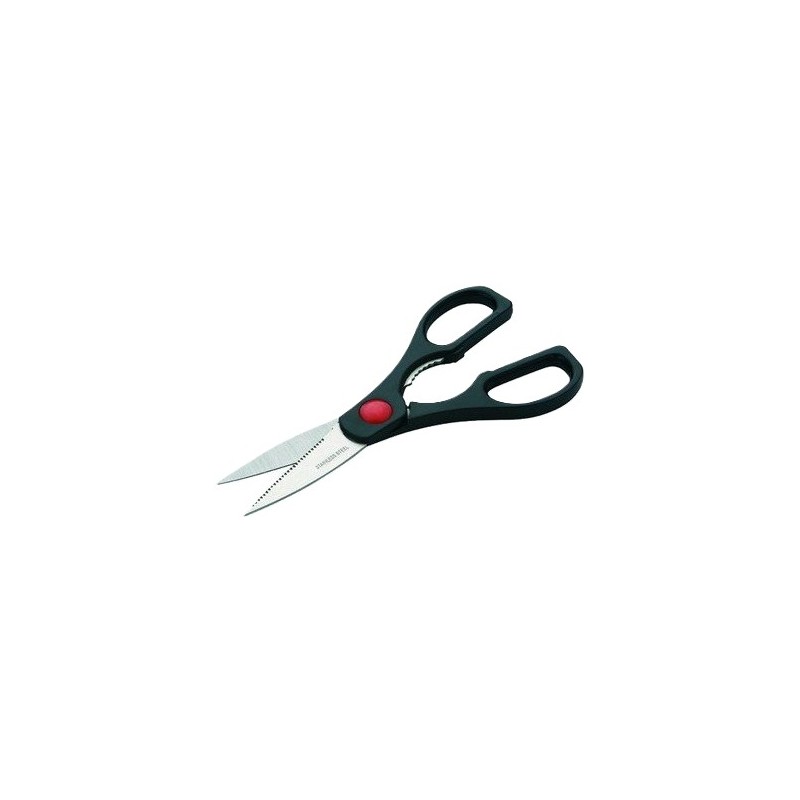 CISEAUX AMBIDEXTRE INOX anneaux plastique noir - LG 195 mm