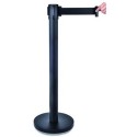 POTEAU DE GUIDAGE NOIR HT 90 cm - enrouleur noir Lg 2 m