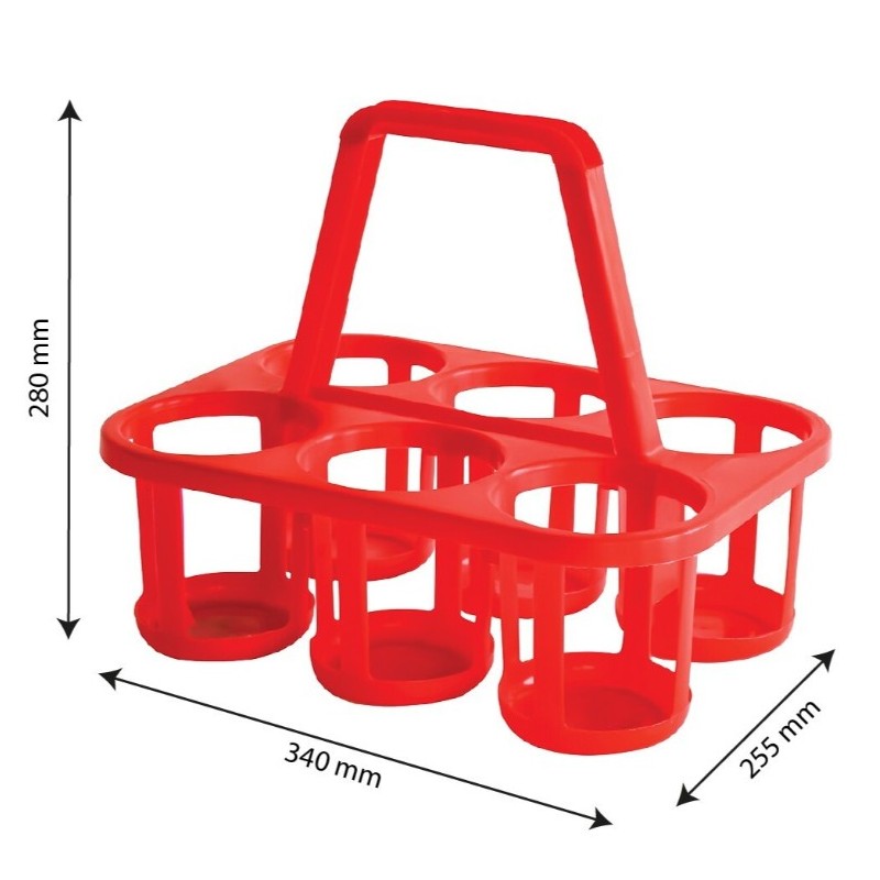PANIER PORTE-BOUTEILLES 340X255X280 MM - ROUGE