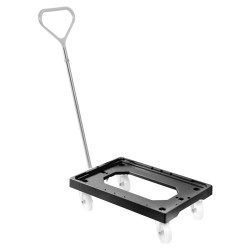 SOCLE ROULEUR PLASTIQUE 4 ROUES PIVOTANTES CHAPE ACIER